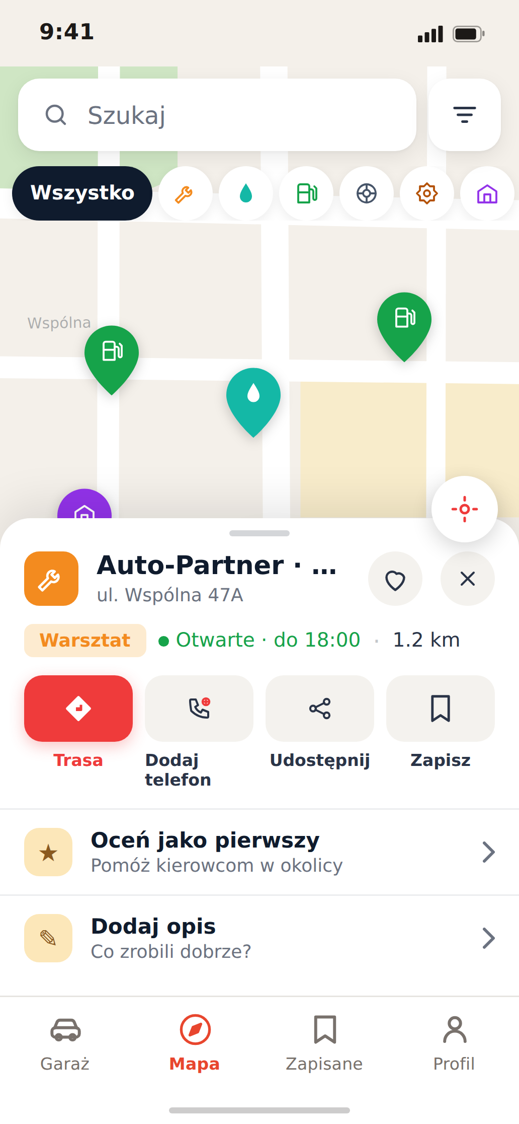 CarMate — Mapa